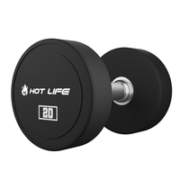 Home Gym kualitas tinggi Logo khusus 2.5-50 KG Dumbbell urebebas berat komersial bulat Dumbbell
