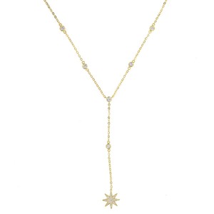 Collar <span class=keywords><strong>de</strong></span> Moda para Mujer con Colgante <span class=keywords><strong>de</strong></span> Estrella <span class=keywords><strong>de</strong></span> Alta Calidad, con Circonita Cúbica Brillante AAA, Cadena Larga, Diseño Personalizado <span class=keywords><strong>de</strong></span> Fábrica - Product Image 2