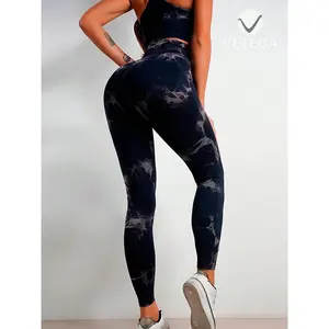 Conjunto Deportivo Tie Dye para Mujer con Push-Up y Almohadillas Extraíbles, Tejido de Alta Elasticidad con Memoria, Secado Rápido y Transpirable, Conjunto de 2 Piezas para Entrenamiento - Product Image 4