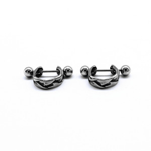 Pendientes con clip yunnique de acero inoxidable, diseño geométrico, estilo punk retro, joyería de moda - Product Image 1