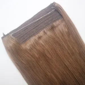 Wholesale hot beautiful human hair halo brown extensions in factory Price weave human hair