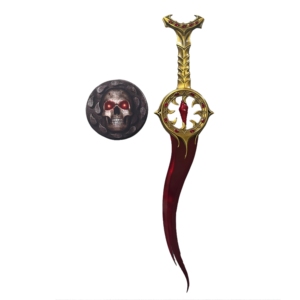 Popular 65cm 1,45 kg <span class=keywords><strong>Baldur</strong></span>'<span class=keywords><strong>s</strong></span> <span class=keywords><strong>Gate</strong></span> hoja roja decoración de pared juguetes espada corta la primera daga de sangre para regalo de colección de Cosplay - Product Image 1