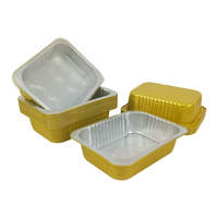 Conteneur en aluminium jetable doré de 1400 ml, plaque de cuisson rectangulaire, plateau de rôtissage pour barbecue, boîte d'emballage alimentaire à emporter, vente en gros