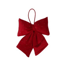 Noeud en coton de 18*26 cm avec garniture en velours rouge et strass, disponible en tailles personnalisables - Product Image 4