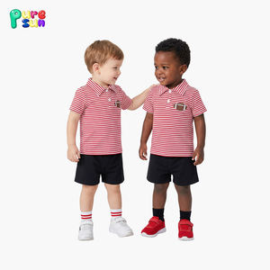 Популярный комплект детской одежды Puresun: футболка-поло с вышивкой и шорты, хлопок, для мальчиков - Product Image 1