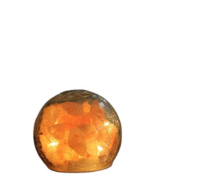 Wholesale Himalayan Crystal Salt Lamp Decorative Lamp Round Glass Lampshade Low Price High Quality pink Light