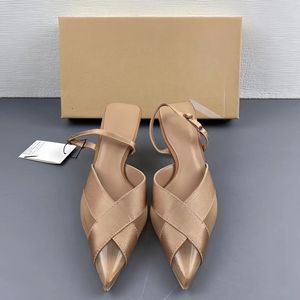YX 2026 Nuevos Tacones Altos de Mujer con Punta Puntiaguda, Malla Cruzada y Correa Elástica Trasera, Estilo Veraniego Sexy y Fresco - Product Image 2