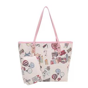 Bolso tote con estampado de paisaje urbano y bolsa a juego, bolso de hombro con ilustración de viaje vintage para mujer - Product Image 5