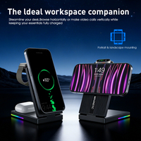 Estación de Carga Inalámbrica 3 en 1 para Múltiples Dispositivos, Soporte Magnético Plegable, Cargador Inalámbrico LED Rápido y Portátil para Phone17