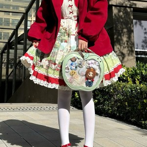 Nouveau Sac à Dos Transparent en Polyuréthane Grande Capacité pour Fille, Motif Pomme Fraîche et Dessin Animé Mignon, Sac à Bandoulière - Product Image 4