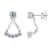 Boucles d'oreilles uniques plaquées or avec moissanite, bijoux 5 mm 0,5 ct, clous d'oreilles pour homme, devant et dos, fiançailles, cadeau de la Saint-Valentin