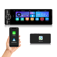 Rhythm Universal 1Din Lecteur MP5 de voiture de 6.36 pouces avec écran tactile CarPlay filaire Modes de lecture multiples Appels stéréo mains libres