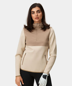 Custom Lightweight Windproof Performance Athletic <b>Quarter</b> <b>Zip</b> Pullover <b>Sweatshirt</b> Golf Hoodies for <b>Women</b> - Product Image 2