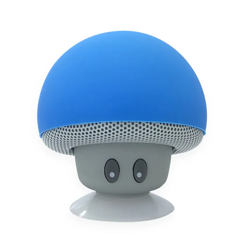Promosi lucu jamur portabel pengisap speaker BT tahan air pengeras suara nirkabel mini dudukan telepon untuk ponsel