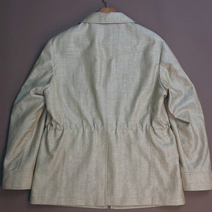 Giacca Safari Casual in <span class=keywords><strong>Lino</strong></span> da <span class=keywords><strong>Uomo</strong></span> per Autunno, Blazer Sportivo Estivo Personalizzato ODM, Tinta Unita con Tecniche di Lavaggio - Product Image 2