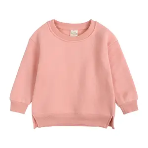 6182 Autumn Baby Kids Boys Girls Clothing Spring Long Sleeve Coat T-shirt Toddler Solid Sweatshirt Tops Jacket For Children