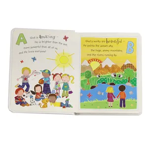Libro de impresión colorido de palabras para niños, libro de aprendizaje educativo para edades tempranas, personalizado, tapa dura