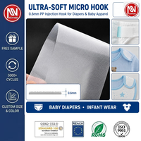 Bande auto-agrippante moulée en nylon souple, fine et élastique, écologique, pour couches de bébé et vêtements pour nourrissons