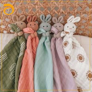 Hot <strong>Sale</strong> <strong>Crochet</strong> Rattle Toy Security Muslim Cotton <strong>Blanket</strong> Gift <strong>for</strong> Baby - Product Image 6