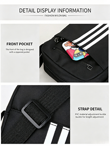 Large Stock Multi Layer Pocket Oxford Men Crossbody <b>Bag</b> Simple Portable Shoulder <b>Bag</b> For Daily <b>Work</b> Walking Outdoor Activities - Product Image 6