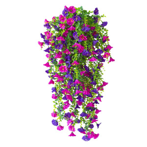 Flor Artificial de Gloría de la Mañana, Flor de Seda Colgante con Hojas de Eucalipto, Plantas Colgantes para Decoración del Hogar, Jardín, Ventana, Porche - Product Image 6