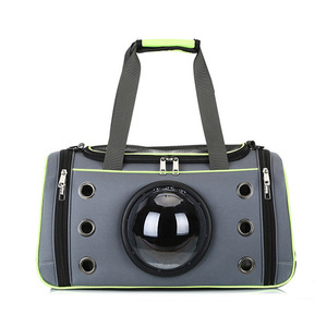 Transportín para Mascotas de Tela Oxford Gris con Verde Fluorescente, Tamaño Grande, Transpirable, para Perros y Gatos - Product Image 5