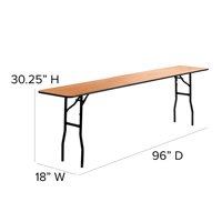 AJUNION Table de formation et d'événement pliante rectangulaire en bois de 8 pieds pour intérieur et extérieur