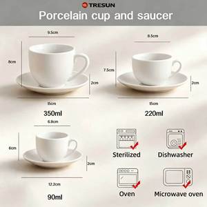 ชุดถ้วยชาและกาแฟเซรามิกคุณภาพสูง หรูหรา ทนทาน สำหรับใช้ในโรงแรมและร้านอาหาร - Product Image 4