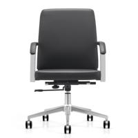 Chaise de bureau de direction pivotante noire en cuir de luxe contemporaine pour PDG, style décontracté et confortable