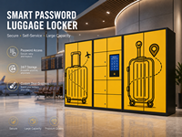 Cerradura Electrónica Inteligente y de Combinación para Equipaje con Pantalla de Código, Gabinete de Almacenamiento de Autoservicio para Estaciones de Aeropuerto