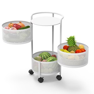Hiện đại đơn giản cài đặt miễn phí xoay nhiều lớp kệ phòng khách sàn-to-trần Snack xe trái cây và rau - Product Image 2