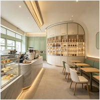 Nouvelle conception de café et de glacier : mobilier complet pour café, tables et chaises modernes pour café crème