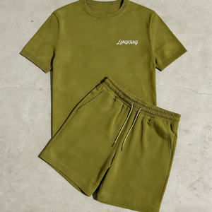 Setelan Kaos dan Celana Pendek Oversize 2 Potong, Gaya Y2K Streetwear Kasual Musim Panas, Warna Biru - Product Image 4