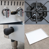 Cuisinière à gaz commerciale 36 pouces, encastrable ou sur pied, gaz naturel/GPL, acier inoxydable, 6 brûleurs, argent, haute réduction du bruit
