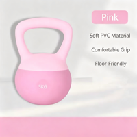 Kettlebell silencieux anti-choc réglable et souple, revêtement PVC, pour Pilates, usage domestique et en studio, fitness, vente en gros, OEM, usine