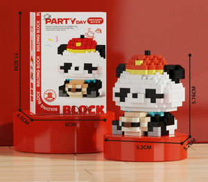 Chapeau pastel mignon Panda & Citrouille Micro Blocs de construction - 238 pièces Mini briques Jouet pour un assemblage amusant en <span class=keywords><strong>DIY</strong></span> - Product Image 2