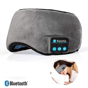Masque de sommeil massant compatible Bluetooth, sans fil, occultant, 3D, doux, élastique, confortable, avec écouteurs musicaux intégrés - Product Image 1