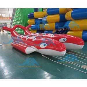 Red <span class=keywords><strong>Shark</strong></span> "Jet Ski Banana Sled 10 Pasajero Inflable Banana <span class=keywords><strong>Water</strong></span> Boat para la venta - Product Image 2