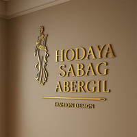 Huruf Emas Non-Luminous Personalisasi Mini dan Besar, Papan Nama Kustom, Huruf Logam 3D, Logo Berlapis Emas Stainless Steel