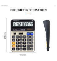 Calculatrice numérique fantaisie en plastique ABS alimentée par énergie solaire/batterie CTIFREE, certification CE/FCC, affichage à 14 chiffres