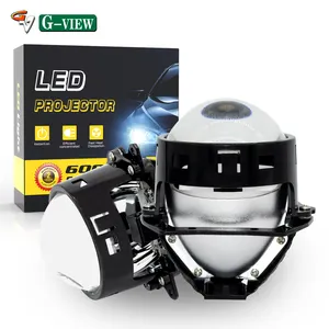 G-view proyektor LED 80W lampu depan 9005 sorot tinggi/rendah lensa LED mobil 3 inci 6000K untuk bagian aksesori otomatis Passat CC Lincoln