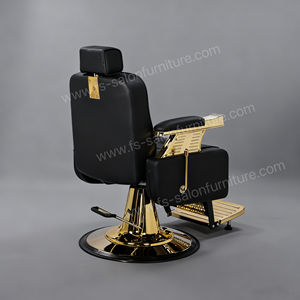 Nuevo producto peluquería reclinable hidráulico retro tienda muebles belleza metal Barbero silla Arabia Saudita oro salón silla - Product Image 3