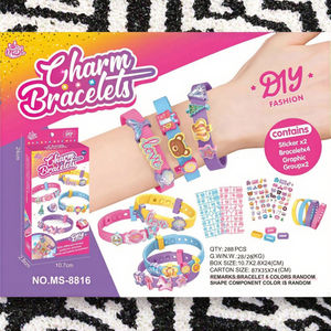 ชุดทำเครื่องประดับลูกปัดพลาสติก DIY สำหรับเด็กผู้หญิง พร้อมเทปกาว ภาพเพชรสำหรับเด็กอายุ 4-12 ปีขึ้นไป ของเล่นศิลปะสร้างสรรค์สร้อยข้อมือ (บรรจุกล่อง) - Product Image 2