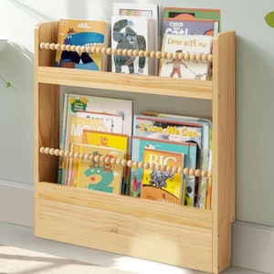 Étagères murales modernes en bois naturel pour chambre à coucher, idéales pour l'affichage de livres de lecture pour enfants - Product Image 2