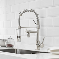 Mélangeur unique de luxe contemporain tirer vers le bas cascade retirer vers le bas capteur tactile robinet de cuisine robinet avec lumière LED