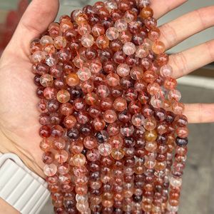 Perles rondes en quartz rouge naturel de qualité 3A, perles de cristal naturelles pour la guérison, 4-12 mm, pour la création de bijoux DIY. Couleur: # 03 - Product Image 2