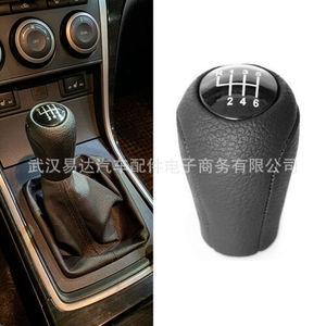 Pomo de palanca de cambios de cuero negro para coche, 5 y 6 velocidades, cambio manual, para Mazda Serie 3 2006-2012, diseño ergonómico - Product Image 5