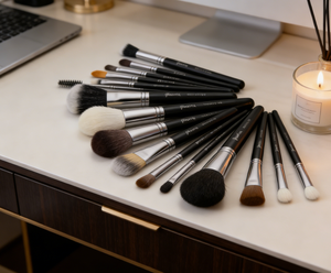 Ensemble de 20 pinceaux de maquillage professionnels OEM, poils de chèvre naturels, manche en bois, <span class=keywords><strong>pinceau</strong></span> estompeur, pour le visage et le blush, lavable, luxe OEM - Product Image 1