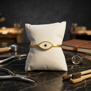 Anillos o alianzas de boda de latón chapado en oro de 18 quilates con diseño de constelación y ojo turco, estilo clásico, impermeables, a la moda, unisex - Product Image 2
