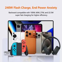 Cable de Carga Tipo-C Invisible con Soporte, Carga Súper Rápida de 240W, Cable de Carga 2 en 1 y Soporte para Teléfono para Juegos y Viajes en Auto